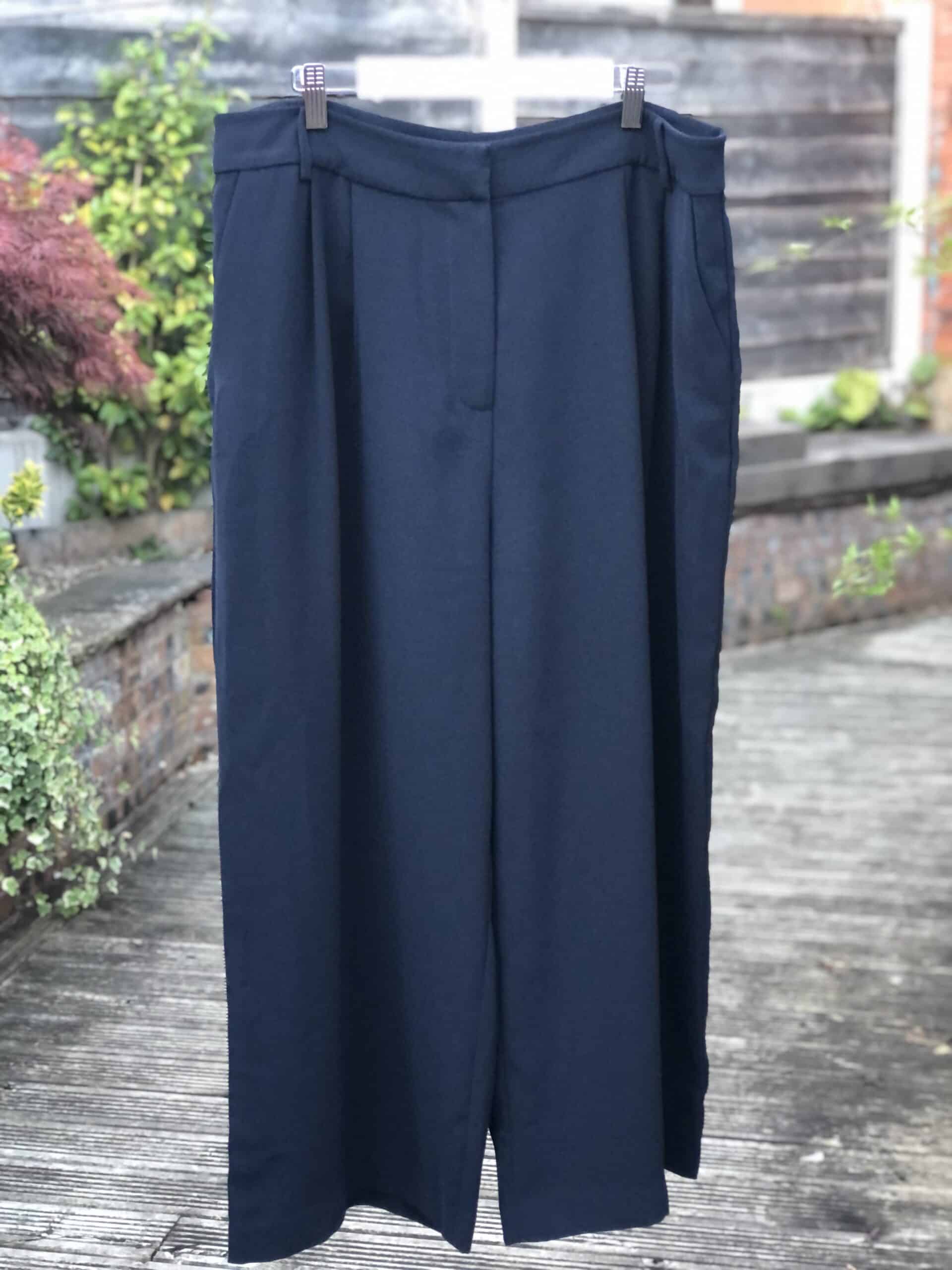 Whistles navy wide leg trouser